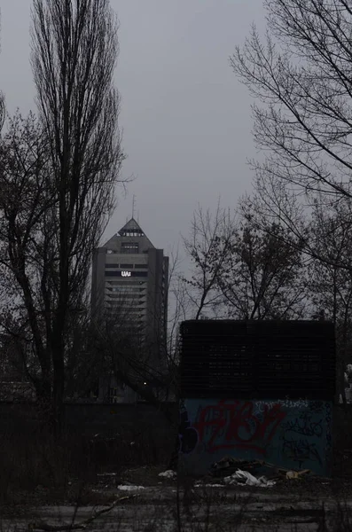 Kiev Ucrânia Torre Metal Para Radiodifusão Televisão — Fotografia de Stock