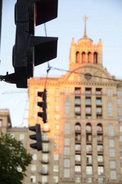 Kyiv, Ukrayna. şehir atmosferi konsepti, şehir sokakları görünümü 