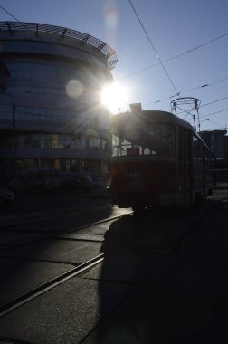 Kyiv, Ukrayna. şehir atmosferi konsepti, şehir sokakları görünümü 