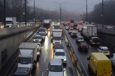 Kyiv, Ukrayna. şehir atmosferi konsepti, şehir sokakları görünümü 