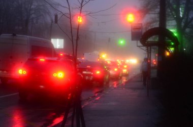 Kyiv, Ukrayna. şehir atmosferi konsepti, şehir sokakları görünümü 