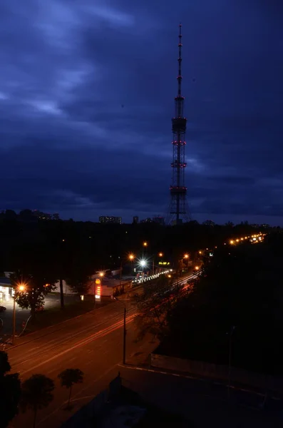 Kiev Ucrania Torre Metálica Tubería Para Radiodifusión Televisión — Foto de Stock