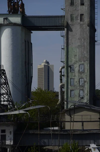 Kiew Ukraine Stadtatmosphärisches Konzept Stadtstraßen Industrieblick — Stockfoto
