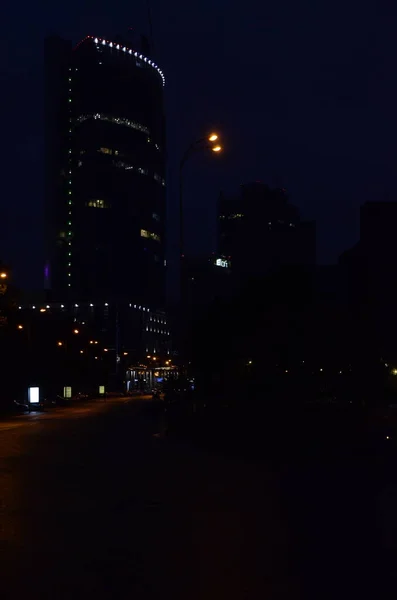 Kiev Ucrania Concepto Ambiente Urbano Calles Ciudad Vista Por Noche —  Fotos de Stock