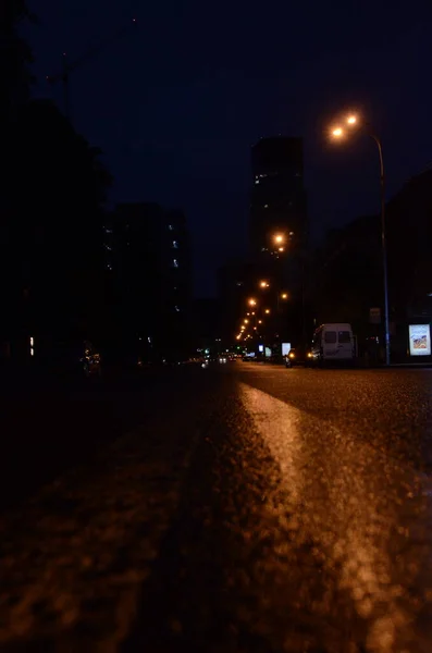 Kyiv Ukrayna Şehir Atmosferi Konsepti Şehir Sokakları Gece Manzarası — Stok fotoğraf