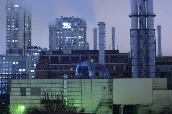 Kijev Ukrajna Városi Légkör Koncepció Éjszakai Kilátás — Stock Fotó