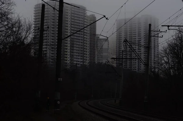 乌克兰基辅 城市大气概念 中央火车站视图 — 图库照片
