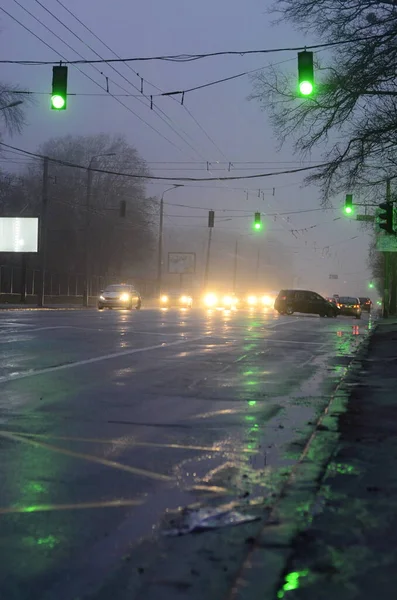 Kiev Ucraina Concetto Atmosfera Urbana Vista Strade Della Città — Foto Stock