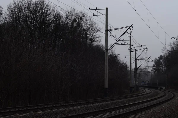 Kijów Ukraina Koncepcja Atmosfery Miejskiej Widok Główny Dworzec Kolejowy — Zdjęcie stockowe