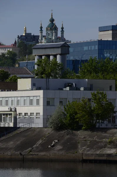 Kiev Oekraïne Stedelijke Sfeer Concept Stad Straten Industrieel Uitzicht — Stockfoto