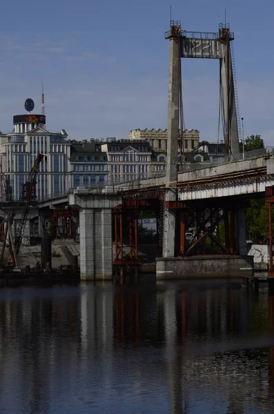 Kiev Ucrania Concepto Atmósfera Urbana Calles Ciudad Vista Industrial — Foto de Stock