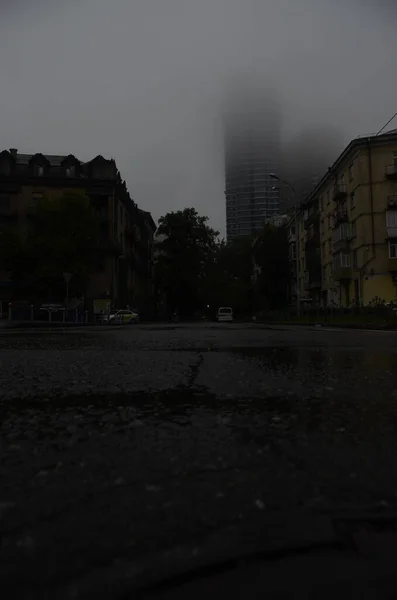 Kiew Ukraine Stadtatmosphärisches Konzept Straßenblick — Stockfoto