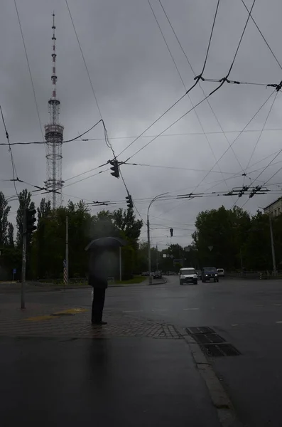 Киев Украина Металлическая Башня Радио Телевещания — стоковое фото