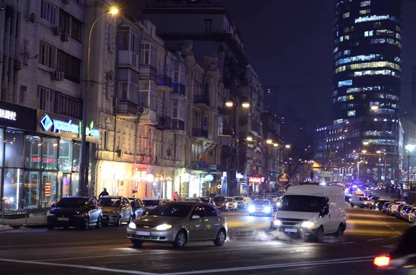 Kiev Ucrania Concepto Ambiente Urbano Calles Ciudad Vista Invierno — Foto de Stock