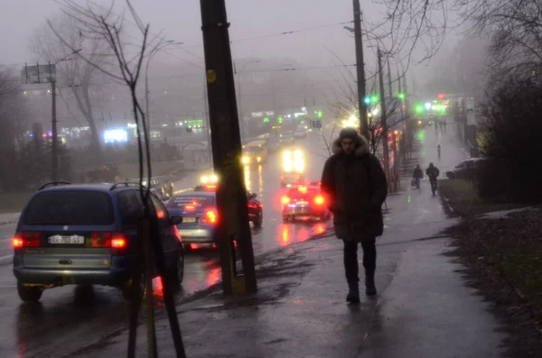 乌克兰基辅 城市大气概念 城市街道景观 — 图库照片