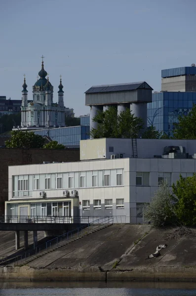 Kijev Ukrajna Városi Hangulat Koncepció Városi Utcák Ipari Kilátás — Stock Fotó