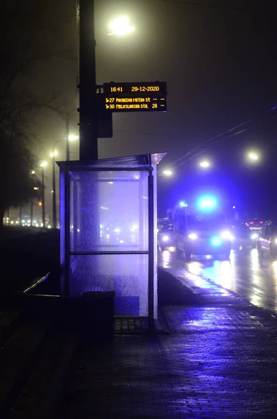 Kiev Ucraina Atmosfera Urbana Concetto Strade Della Città Vista Notte — Foto Stock