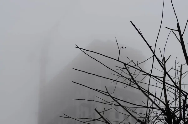 Kiew Ukraine Stadtkonzept Nebel Stadtbild — Stockfoto