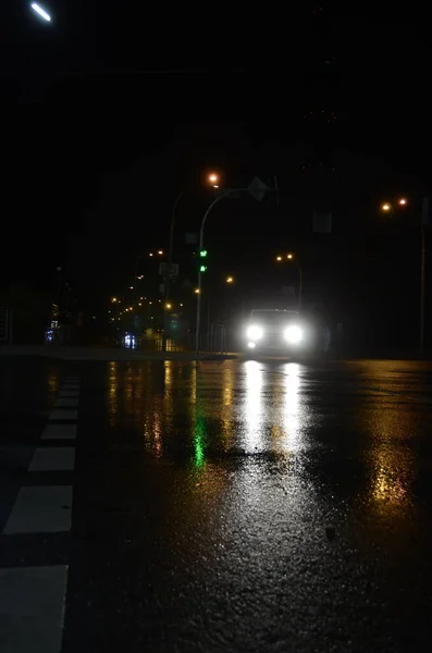 Kyiv Ukrayna Şehir Atmosferi Konsepti Gece Yol Manzarası — Stok fotoğraf