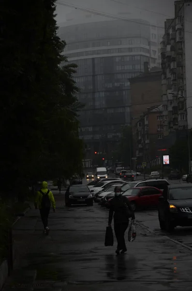 Kiev Ucrânia Conceito Atmosfera Urbana Vista Ruas — Fotografia de Stock