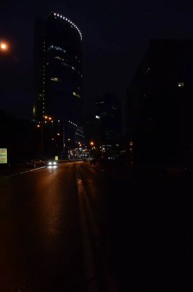 Kyjev Ukrajina Městská Atmosféra Koncept Městské Ulice Pohled Noci — Stock fotografie