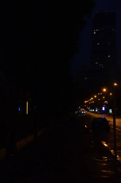 乌克兰基辅 城市大气的概念 城市街道的夜景 — 图库照片