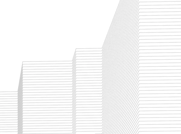 Minimale Geometrische Architectuur Van Gebouwen — Stockvector