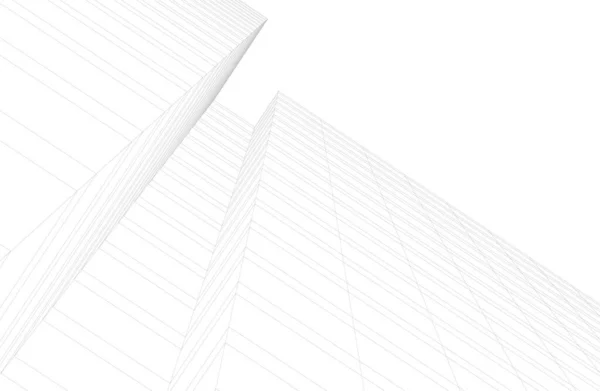 Мінімальний Геометричний Архітектурний Дизайн Будівлі — стоковий вектор