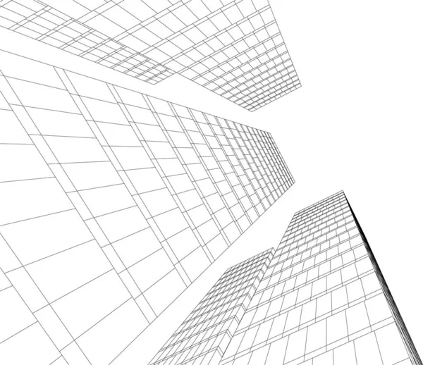 Diseño Geométrico Mínimo Del Edificio Arquitectónico — Archivo Imágenes Vectoriales