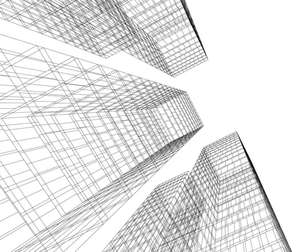 Diseño Geométrico Mínimo Del Edificio Arquitectónico — Archivo Imágenes Vectoriales