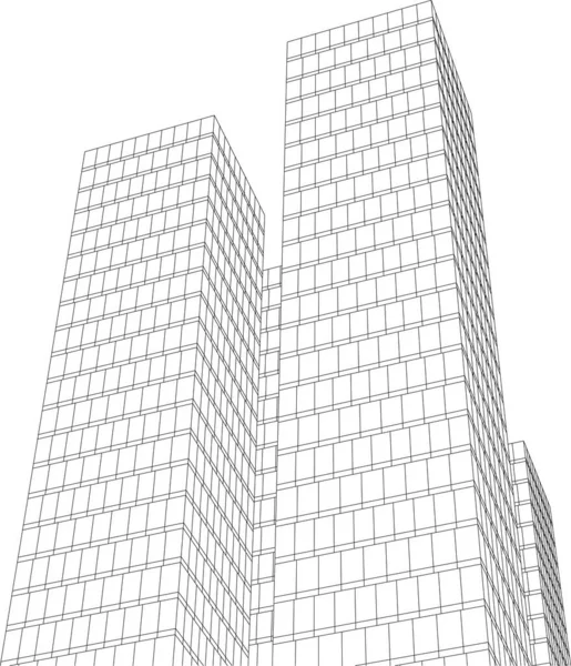 最小限の幾何学的建築設計 — ストックベクタ