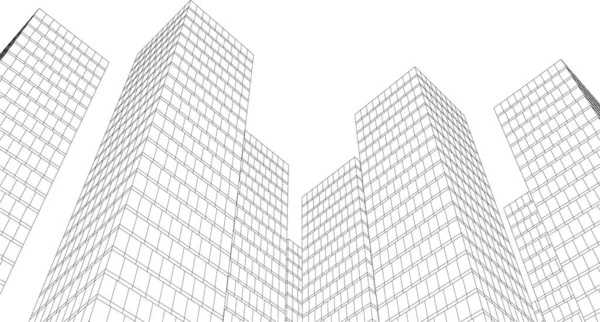 Projeto Geométrico Mínimo Edifício Arquitetônico — Vetor de Stock