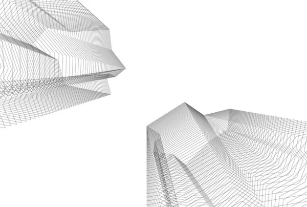 Diseño Geométrico Mínimo Del Edificio Arquitectónico — Vector de stock