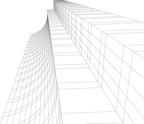 最小限の幾何学的建築設計 — ストックベクタ