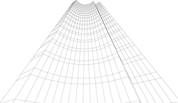 Projeto Geométrico Mínimo Edifício Arquitetônico — Vetor de Stock