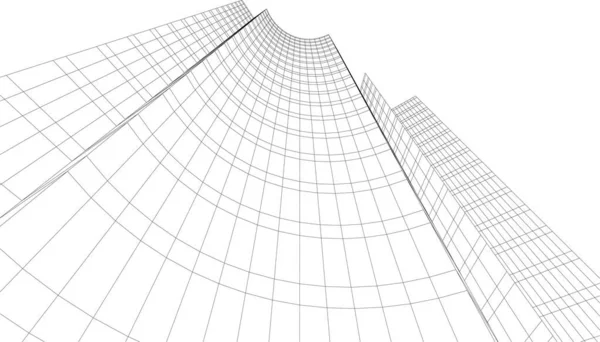 Minimal Geometrik Mimari Yapı Tasarımı — Stok Vektör