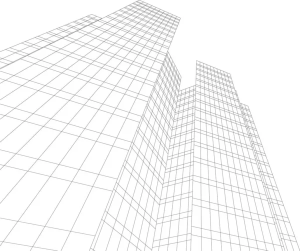 Minimal Geometrik Mimari Yapı Tasarımı — Stok Vektör