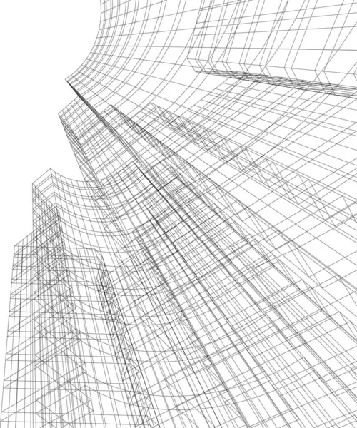 Minimal Arsitektur Geometris Desain Bangunan - Stok Vektor