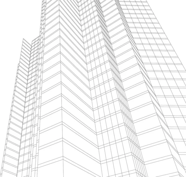 Minimalny Geometryczny Projekt Budynku Architektonicznego — Wektor stockowy