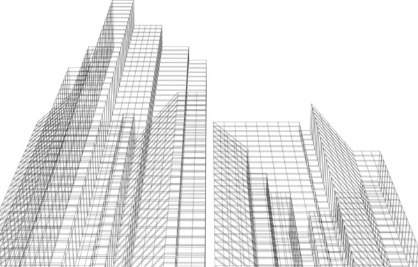 Diseño Geométrico Mínimo Del Edificio Arquitectónico — Archivo Imágenes Vectoriales