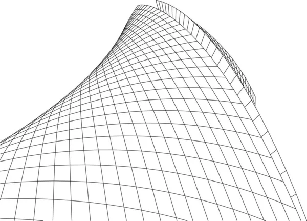 Minimale Geometrische Architectuur Van Gebouwen — Stockvector