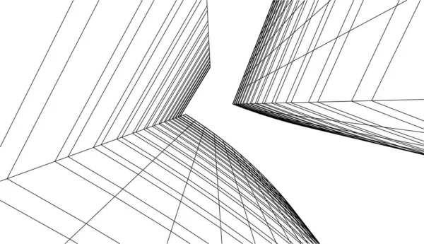 Diseño Geométrico Mínimo Del Edificio Arquitectónico — Archivo Imágenes Vectoriales