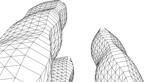 Diseño Geométrico Mínimo Del Edificio Arquitectónico — Archivo Imágenes Vectoriales