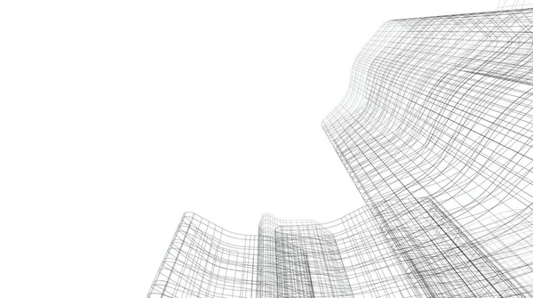 Minimalny Geometryczny Projekt Budynku Architektonicznego — Zdjęcie stockowe