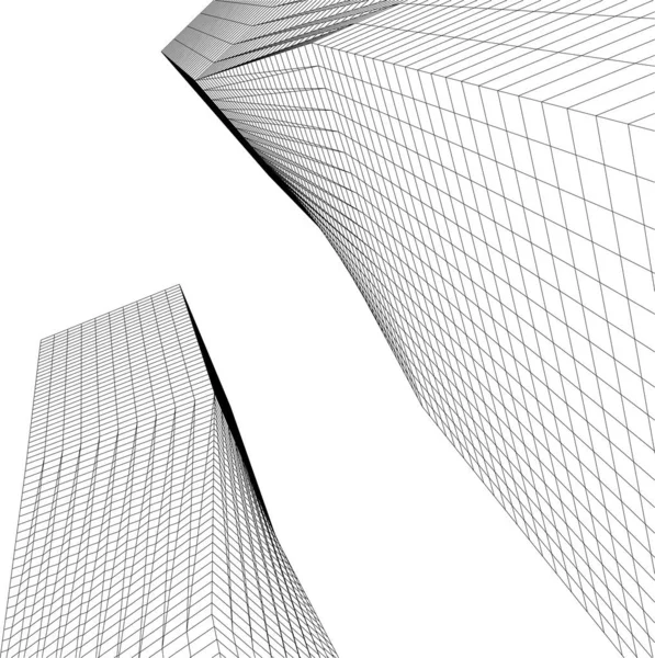 Projeto Geométrico Mínimo Edifício Arquitetônico —  Vetores de Stock