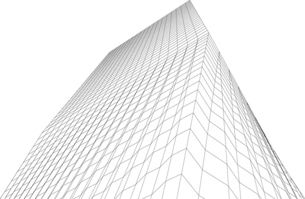 Minimális Geometriai Építészeti Tervezés — Stock Vector