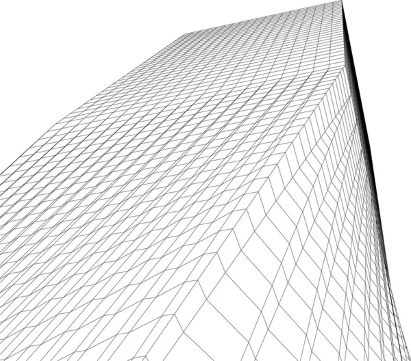 Progettazione Architettonica Geometrica Minima Dell Edificio — Vettoriale Stock