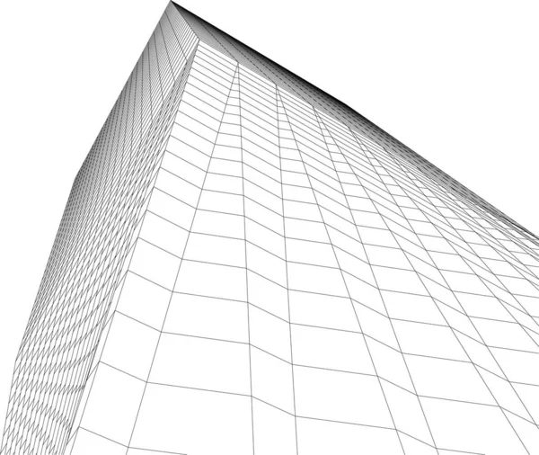 Projeto Geométrico Mínimo Edifício Arquitetônico — Vetor de Stock