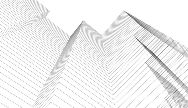 最小限の幾何学的建築設計 — ストックベクタ