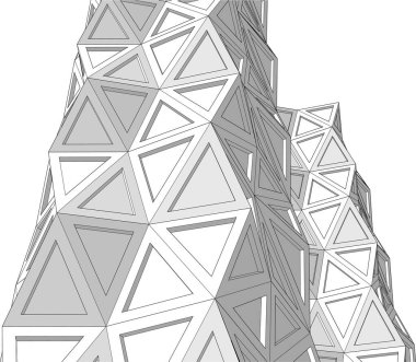 Mimari sanat konseptinde soyut çizgiler, minimal geometrik şekiller, mimari yapı tasarımı